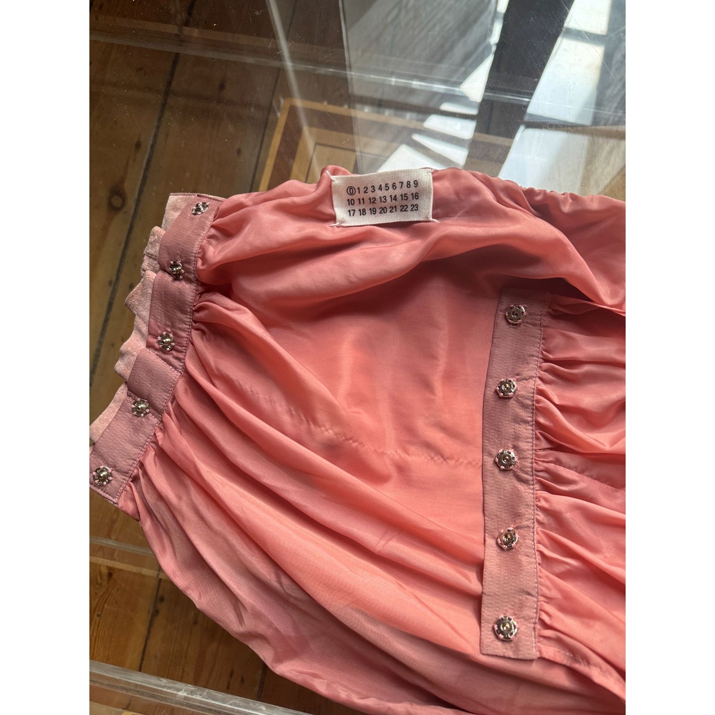 Line 0 Artisanal FW 2004–2005 Pale Pink Suede Bustier Top