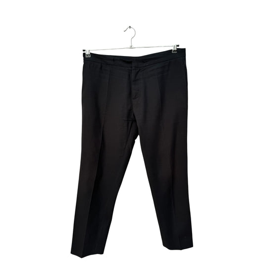 Black Wool Trousers with 4-Stitches