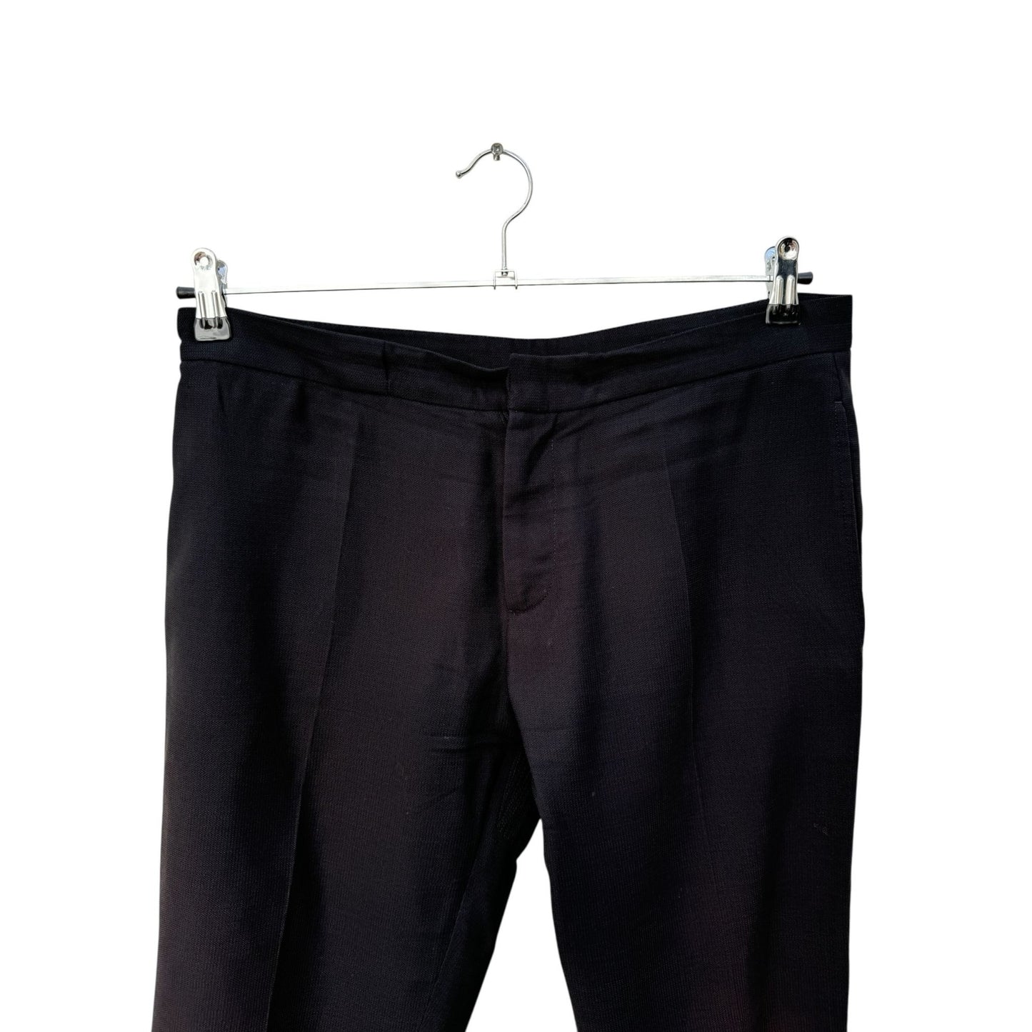 Black Wool Trousers with 4-Stitches