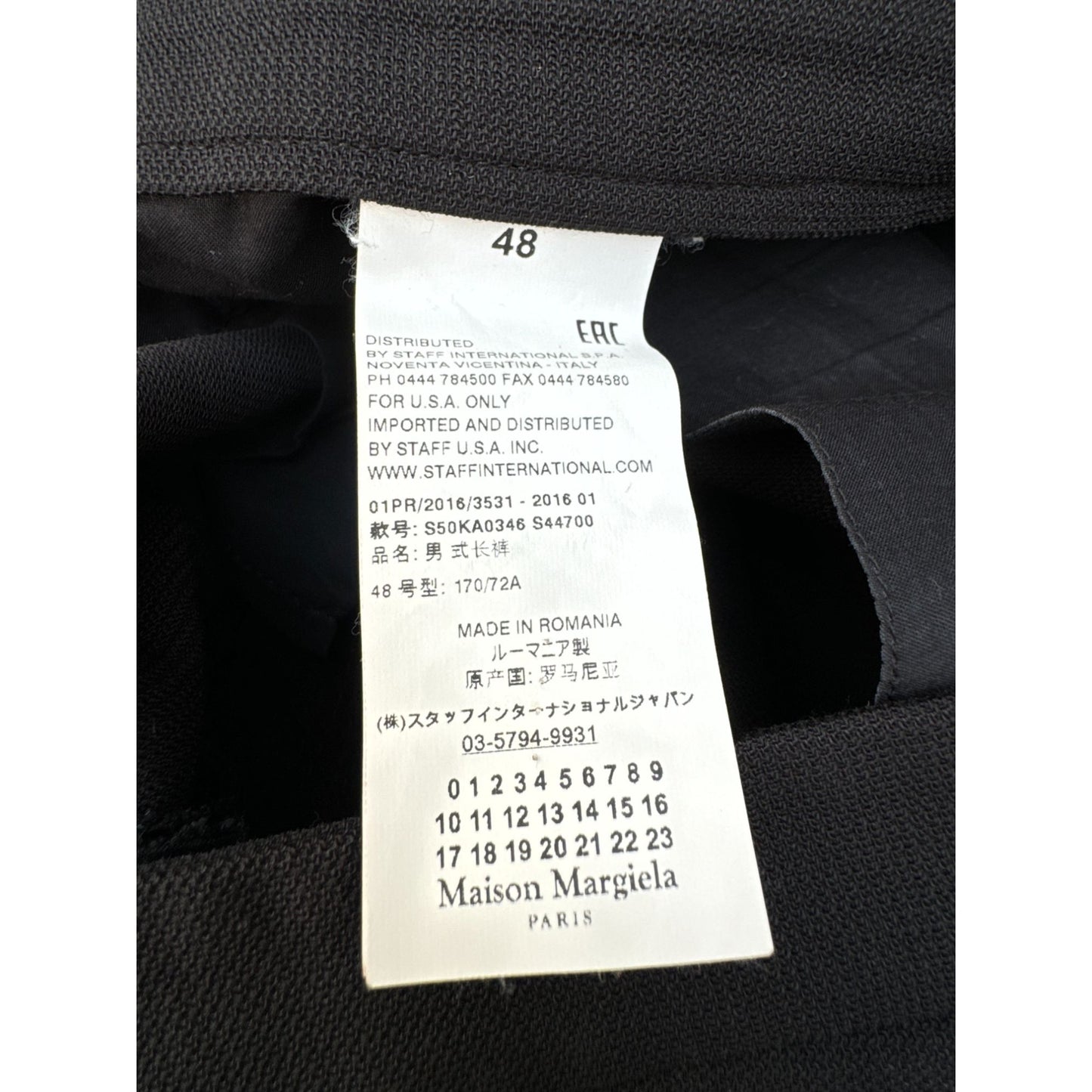 Black Wool Trousers with 4-Stitches