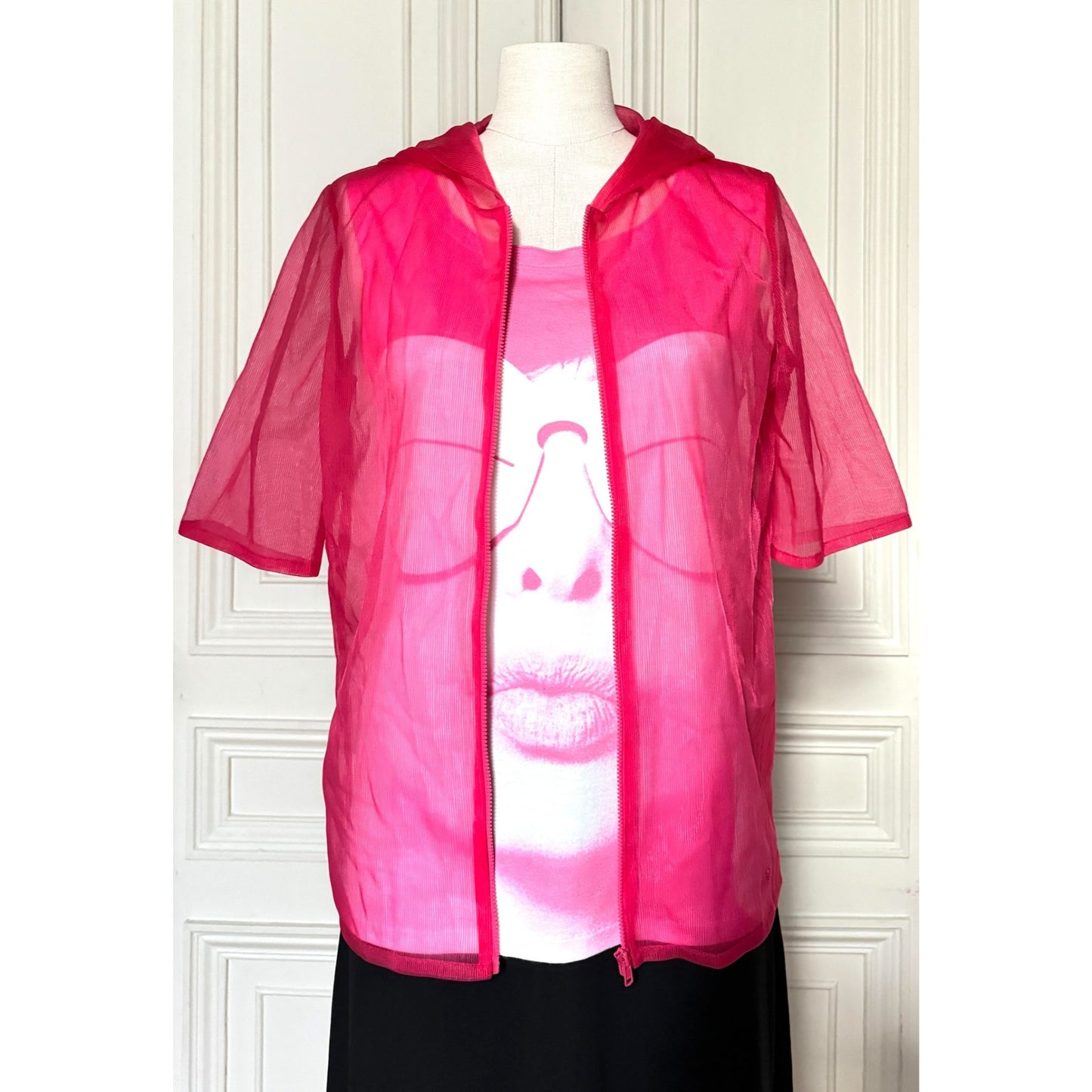 Pink Eskimo Sunglasses Tank Top + Sheer Pink Hoodie