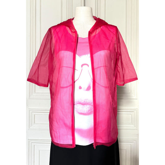 Pink Eskimo Sunglasses Tank Top + Sheer Pink Hoodie