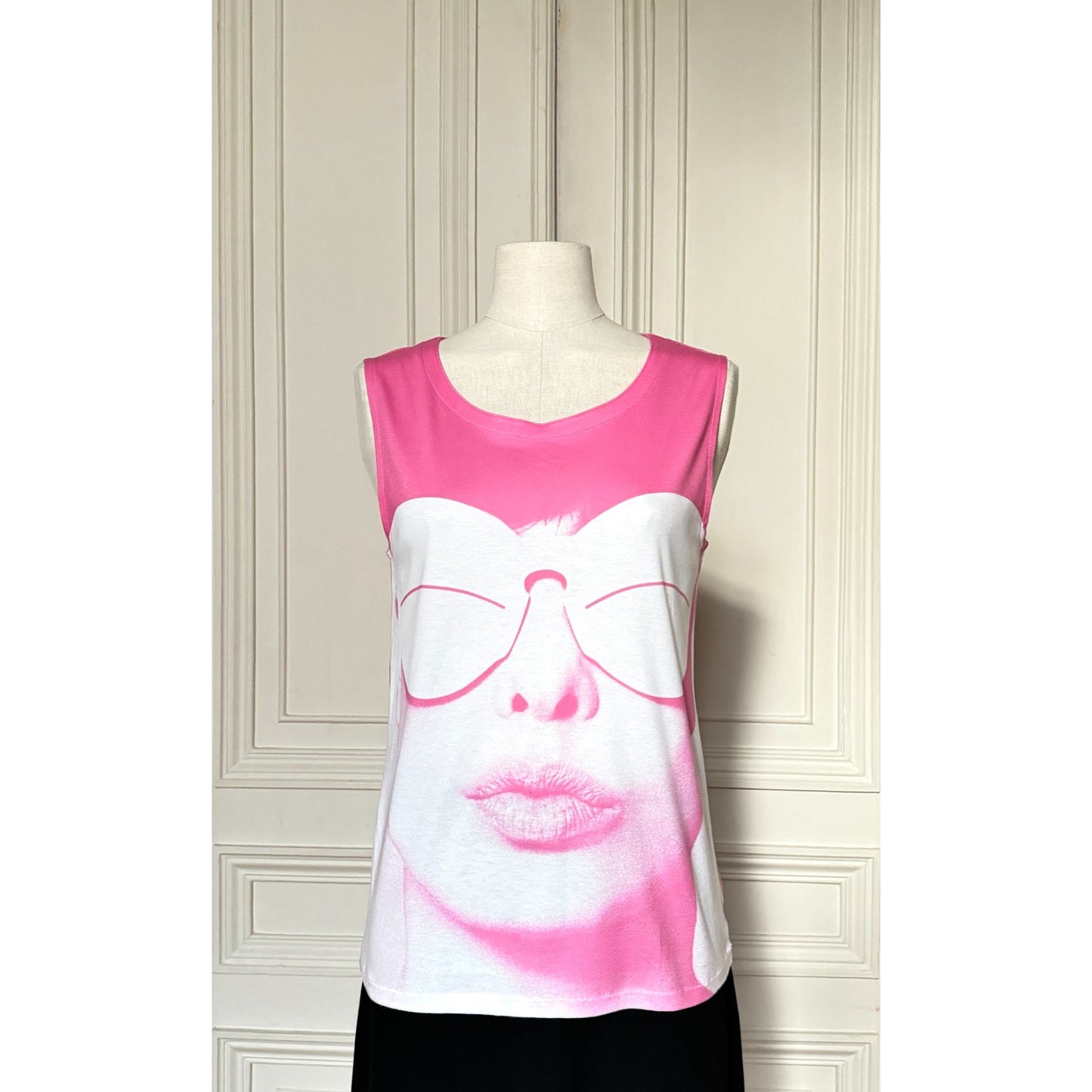 Pink Eskimo Sunglasses Tank Top + Sheer Pink Hoodie