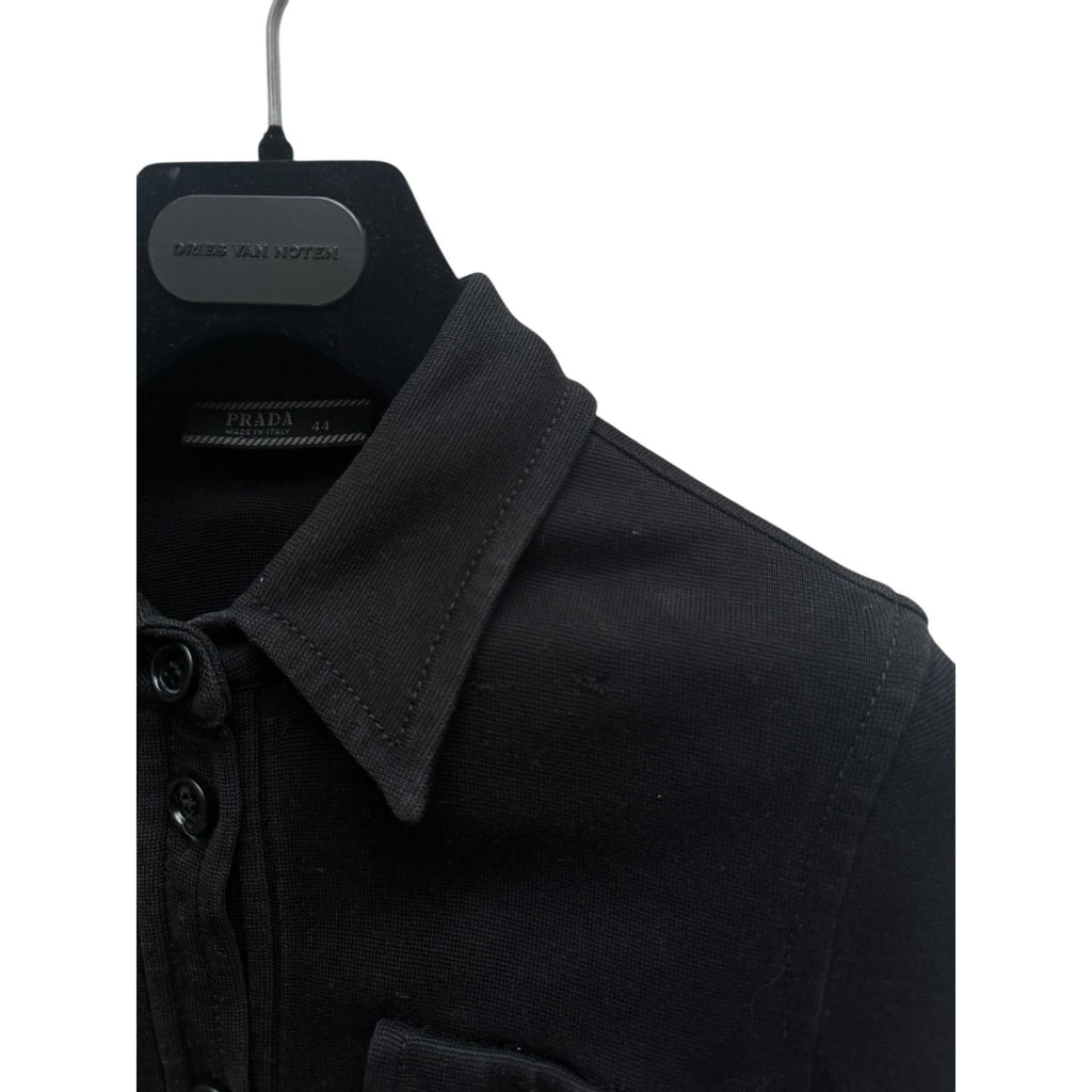 Black Cotton Military Shirt