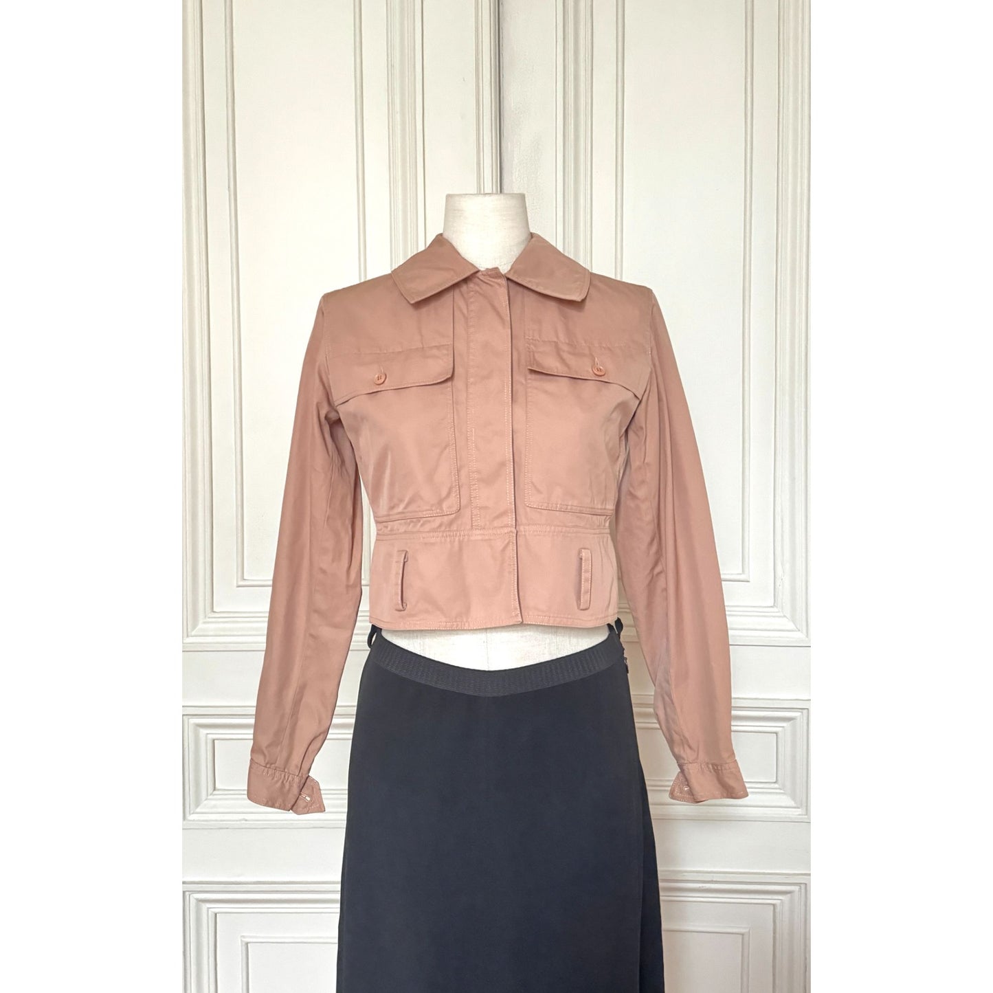 1970s Beige Cropped Cotton Jacket 