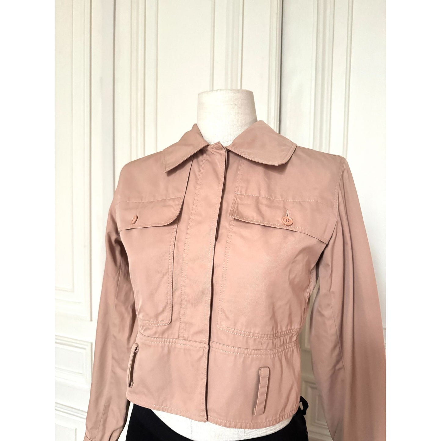 1970s Beige Cropped Cotton Jacket 