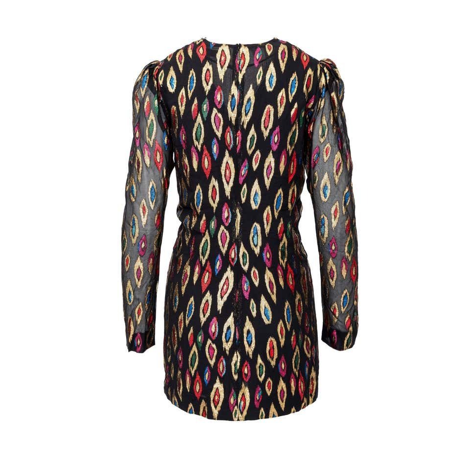 2017 Peacock Pattern Silk Lurex Short Dress