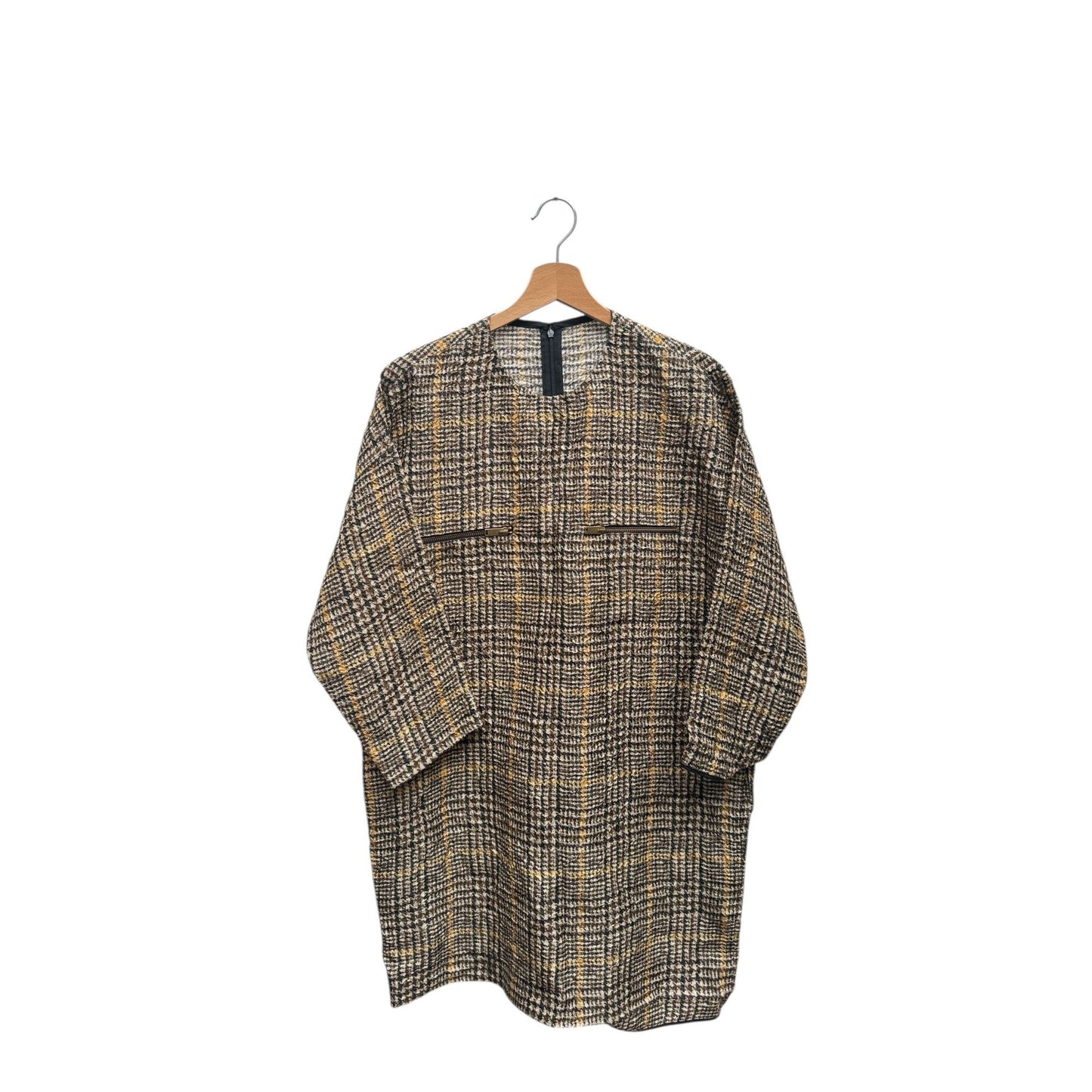 Phoebe Philo Beige Checkered Silk Dress