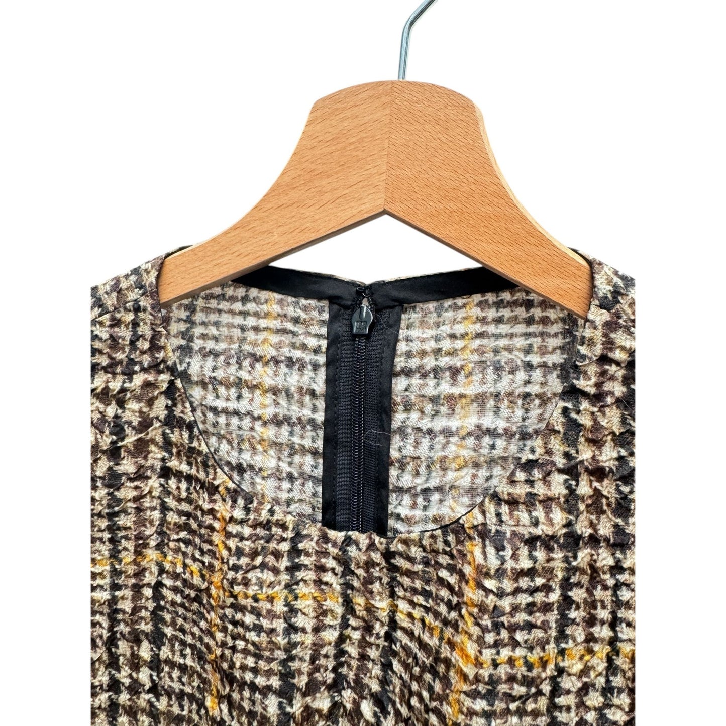Phoebe Philo Beige Checkered Silk Dress