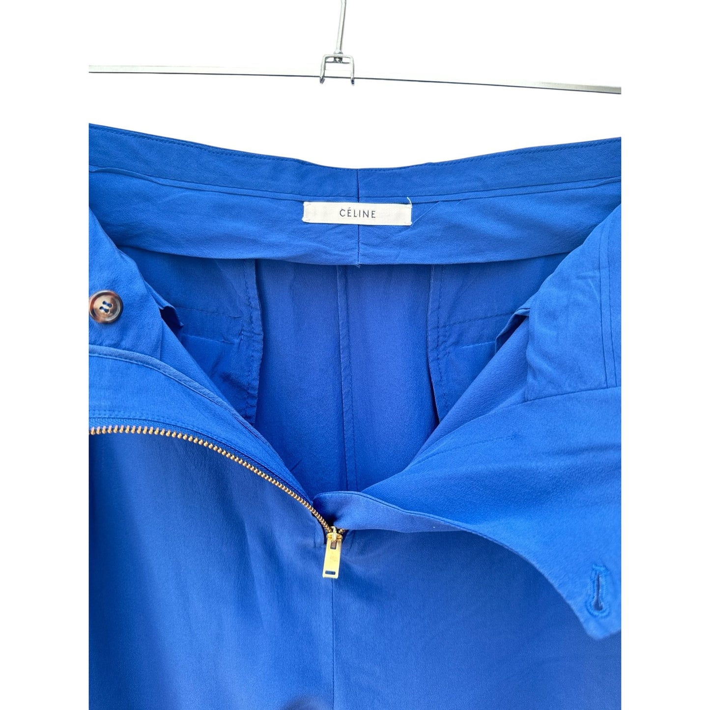 Phoebe Philo Electric Blue Pure Silk Trousers
