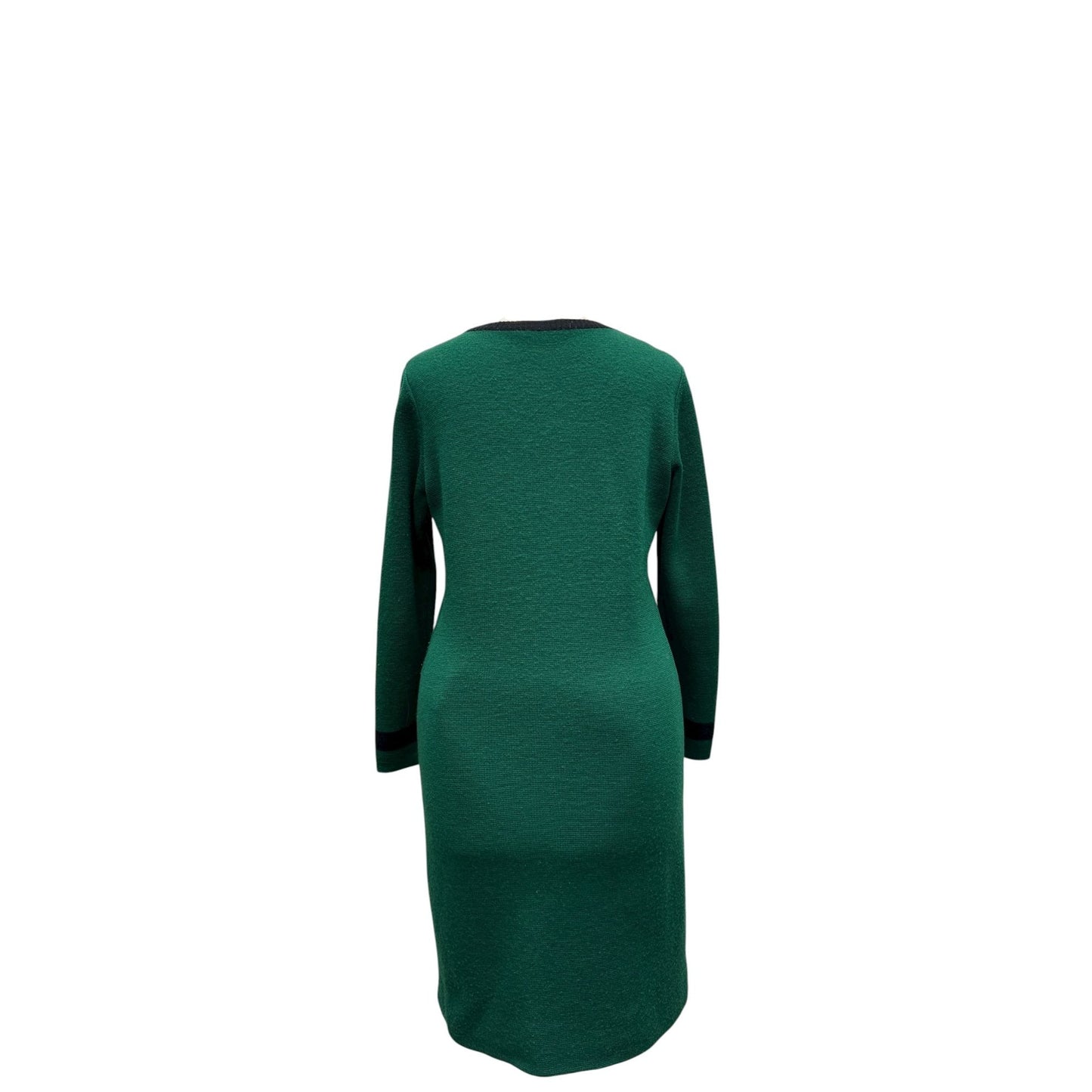 1980s Wool Dress – Black & Green 