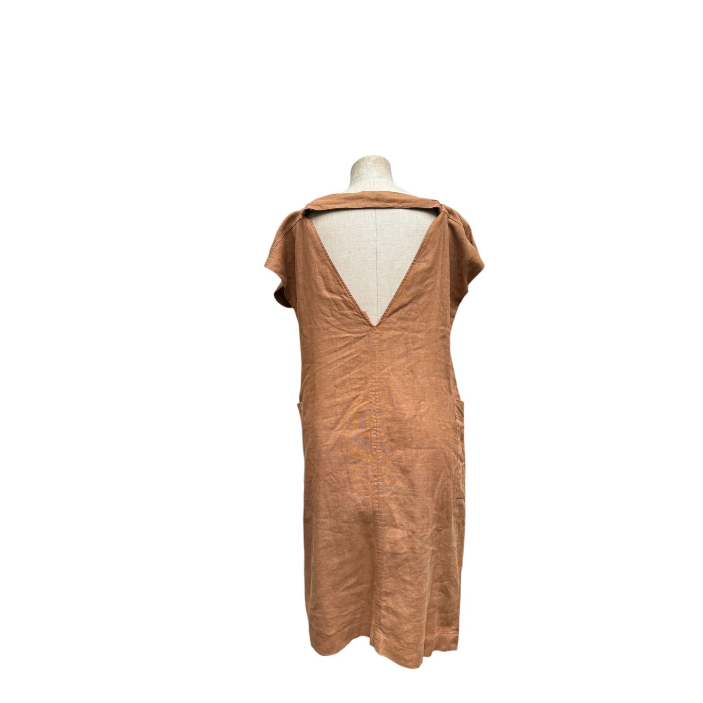 1980s Brown linen dress