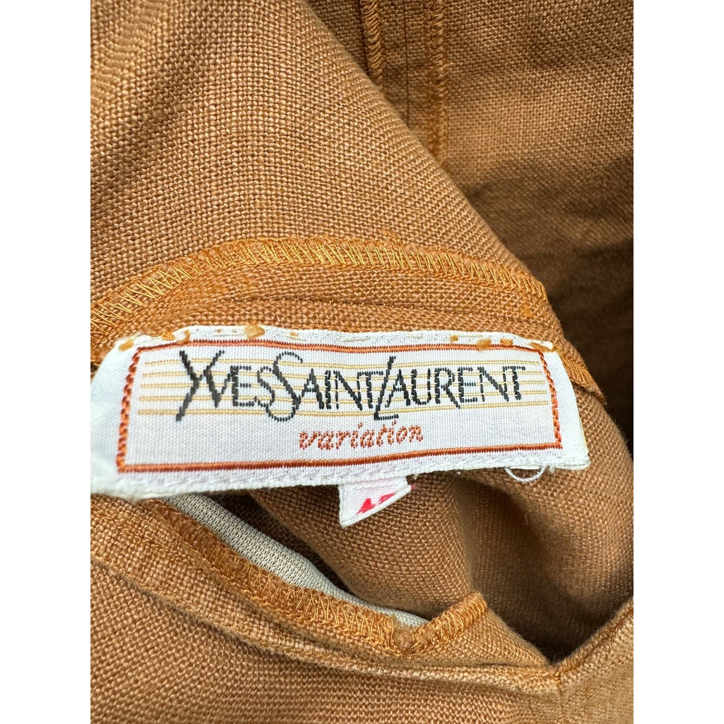 1980s Brown linen dress