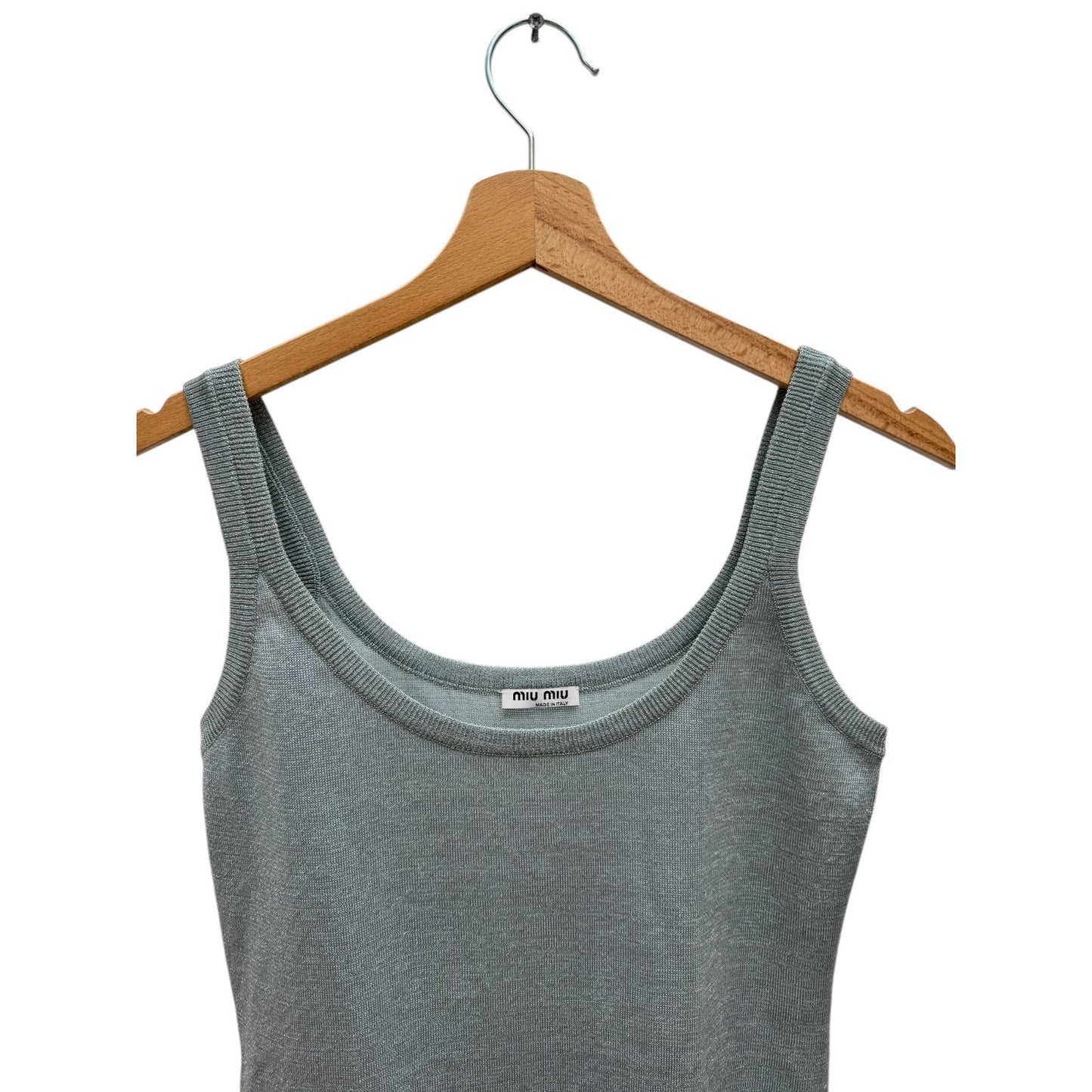 Grey Shiny Tank Top