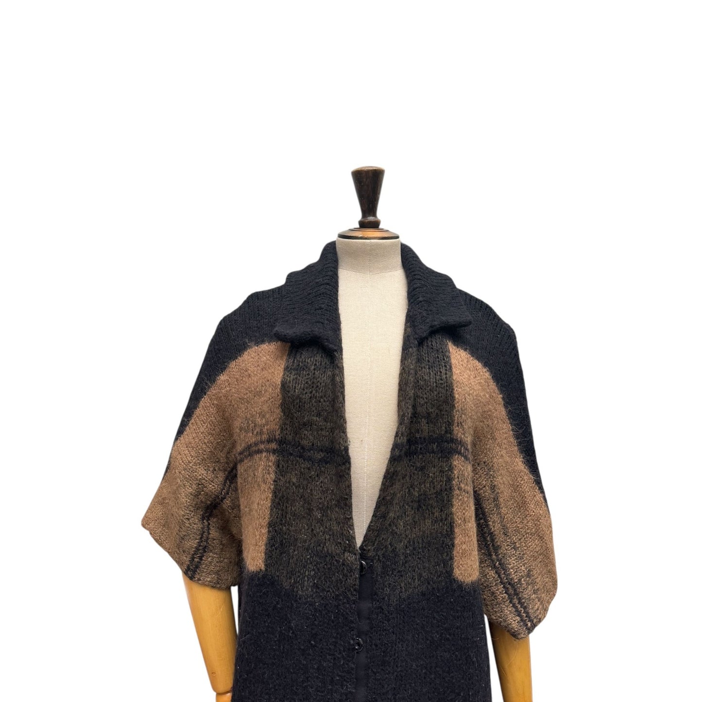 Brown & Black Alpaca Blend Cardigan