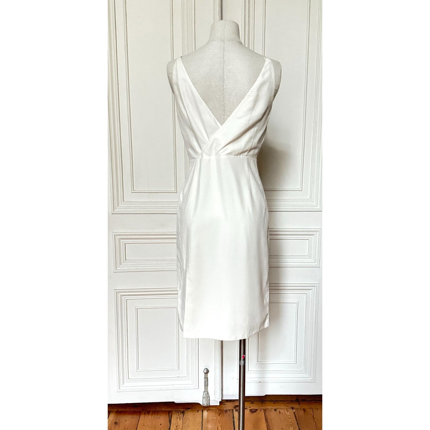 Beige Silk Slip Dress 