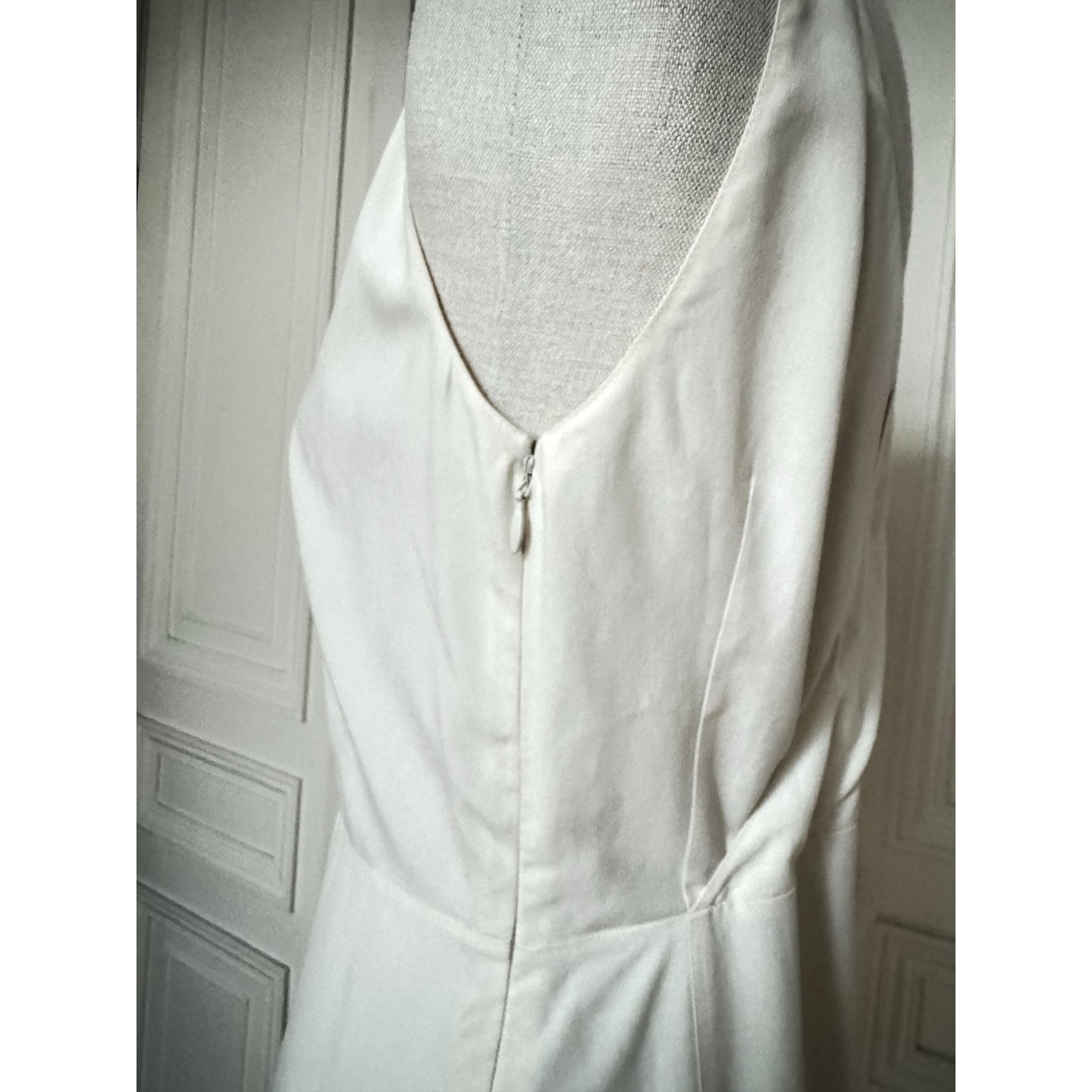 Beige Silk Slip Dress 