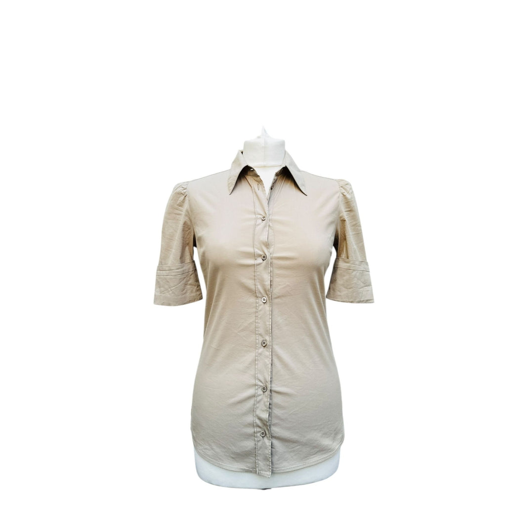 Beige Short Sleeves Shirt