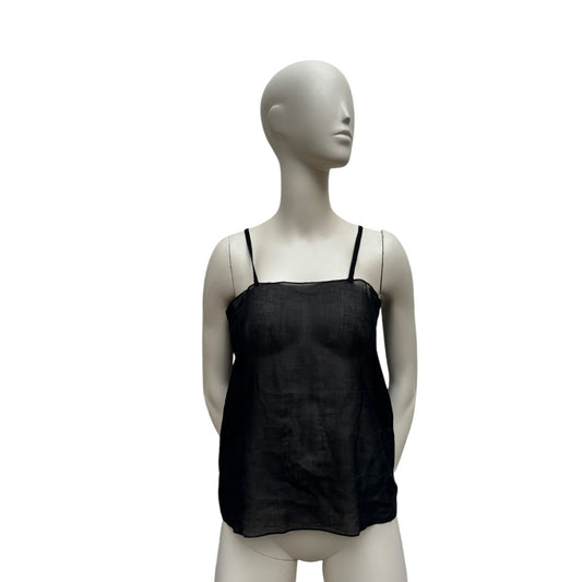 Vintage Black Sheer Silk Tank Top