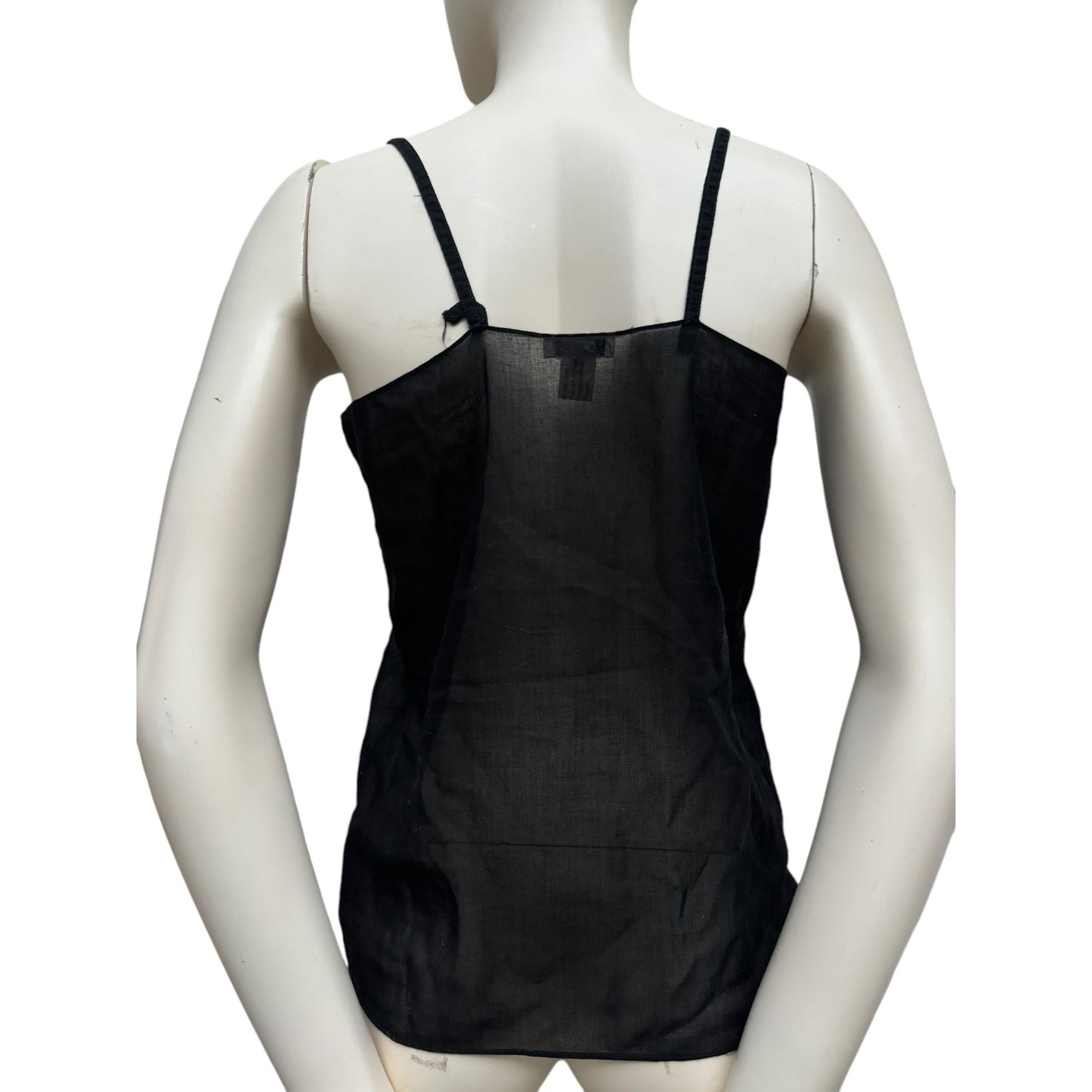 Vintage Black Sheer Silk Tank Top