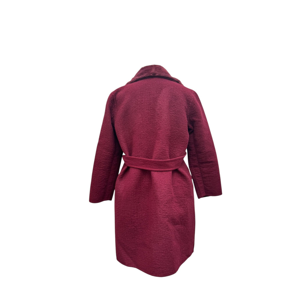 Elegant Burgundy Wool Coat