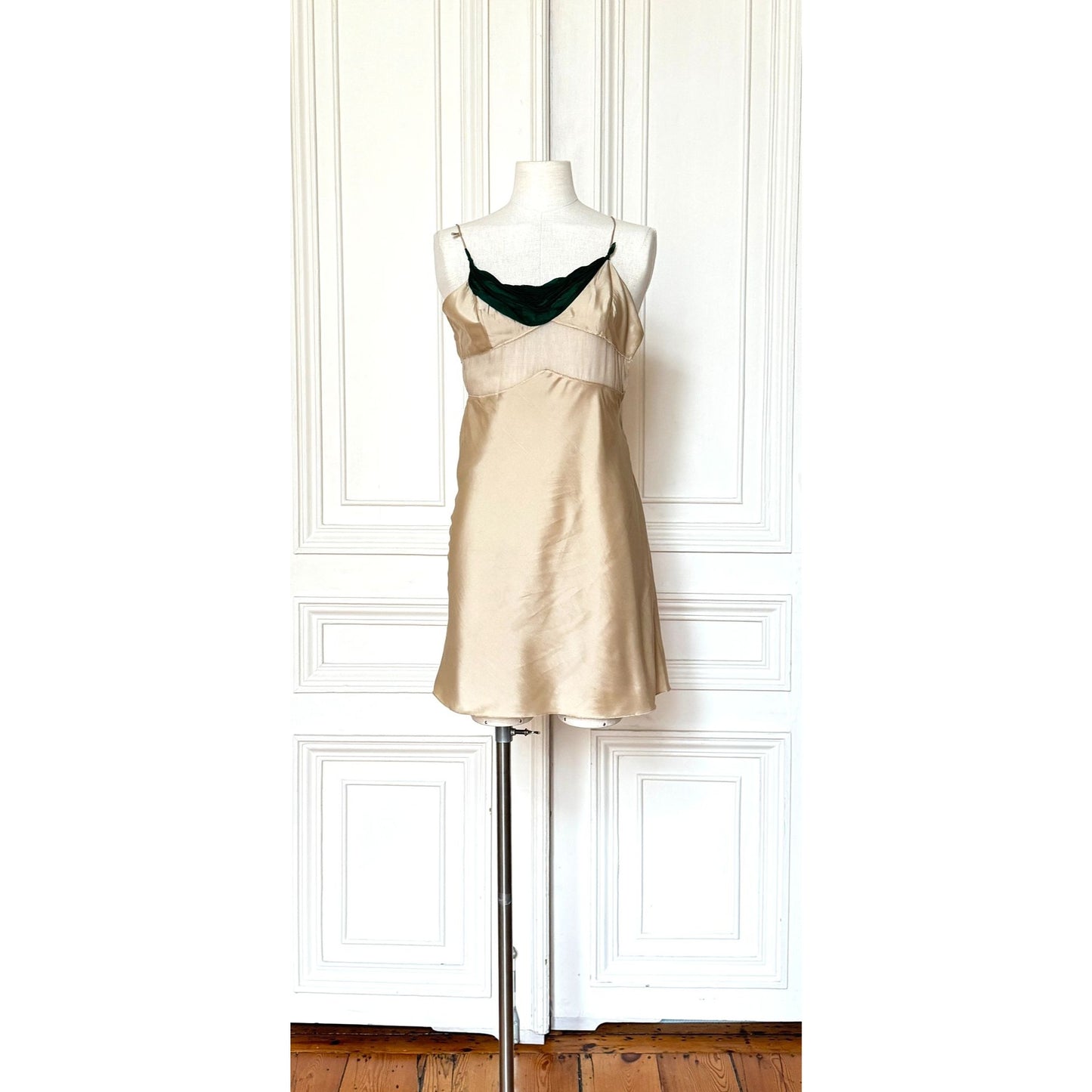 Miu Miu Spring Summer 2004 Beige Silk Mini Dress