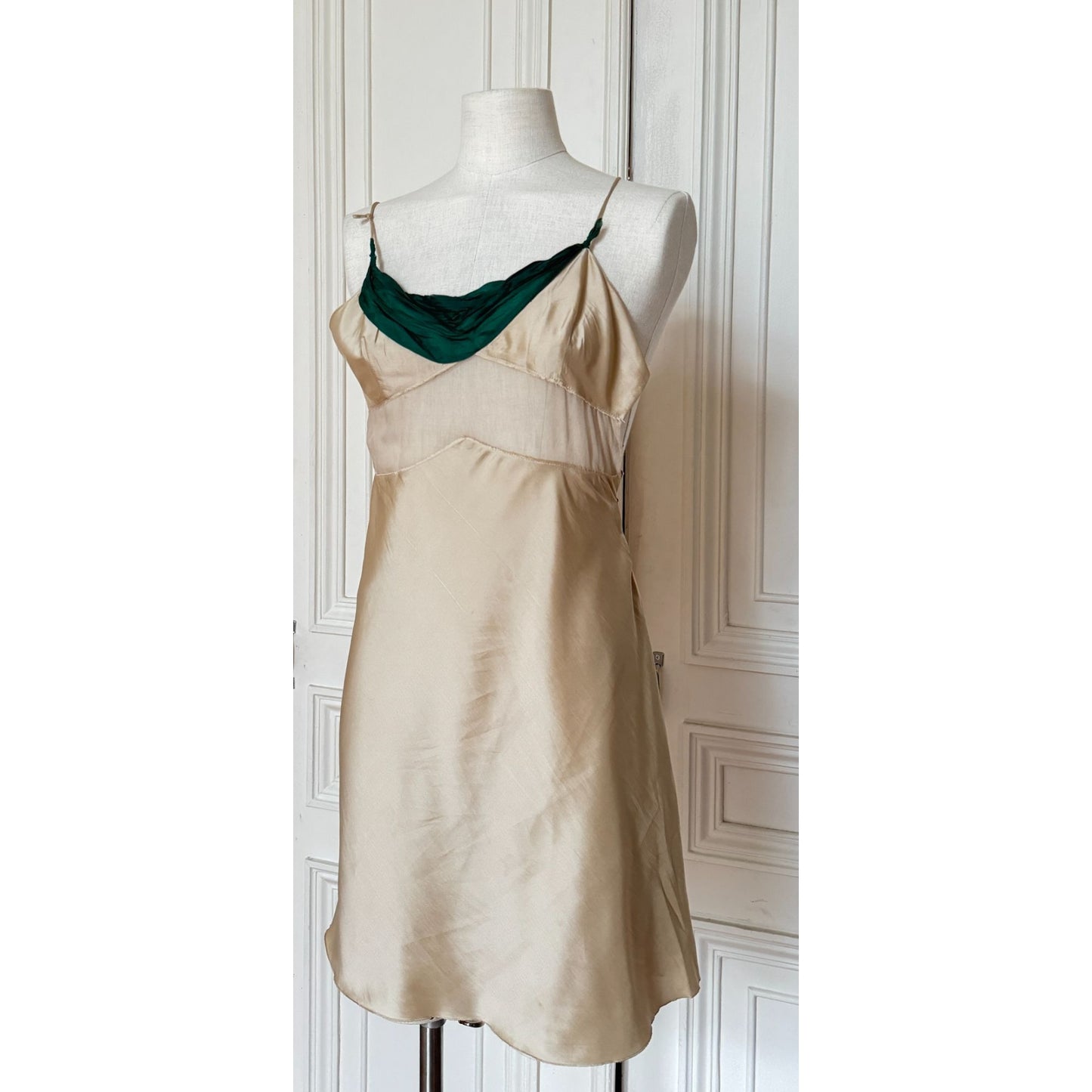 Miu Miu Spring Summer 2004 Beige Silk Mini Dress