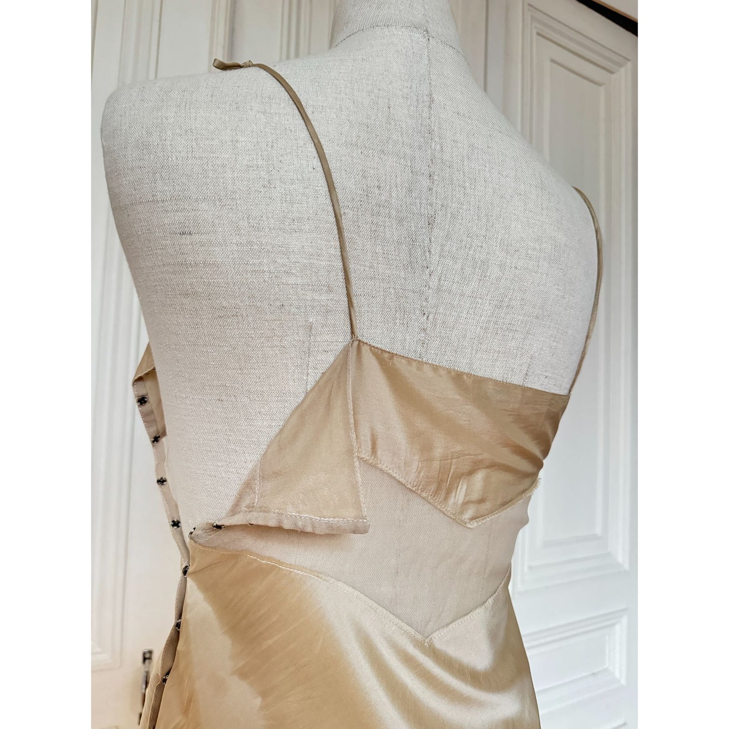 Miu Miu Spring Summer 2004 Beige Silk Mini Dress
