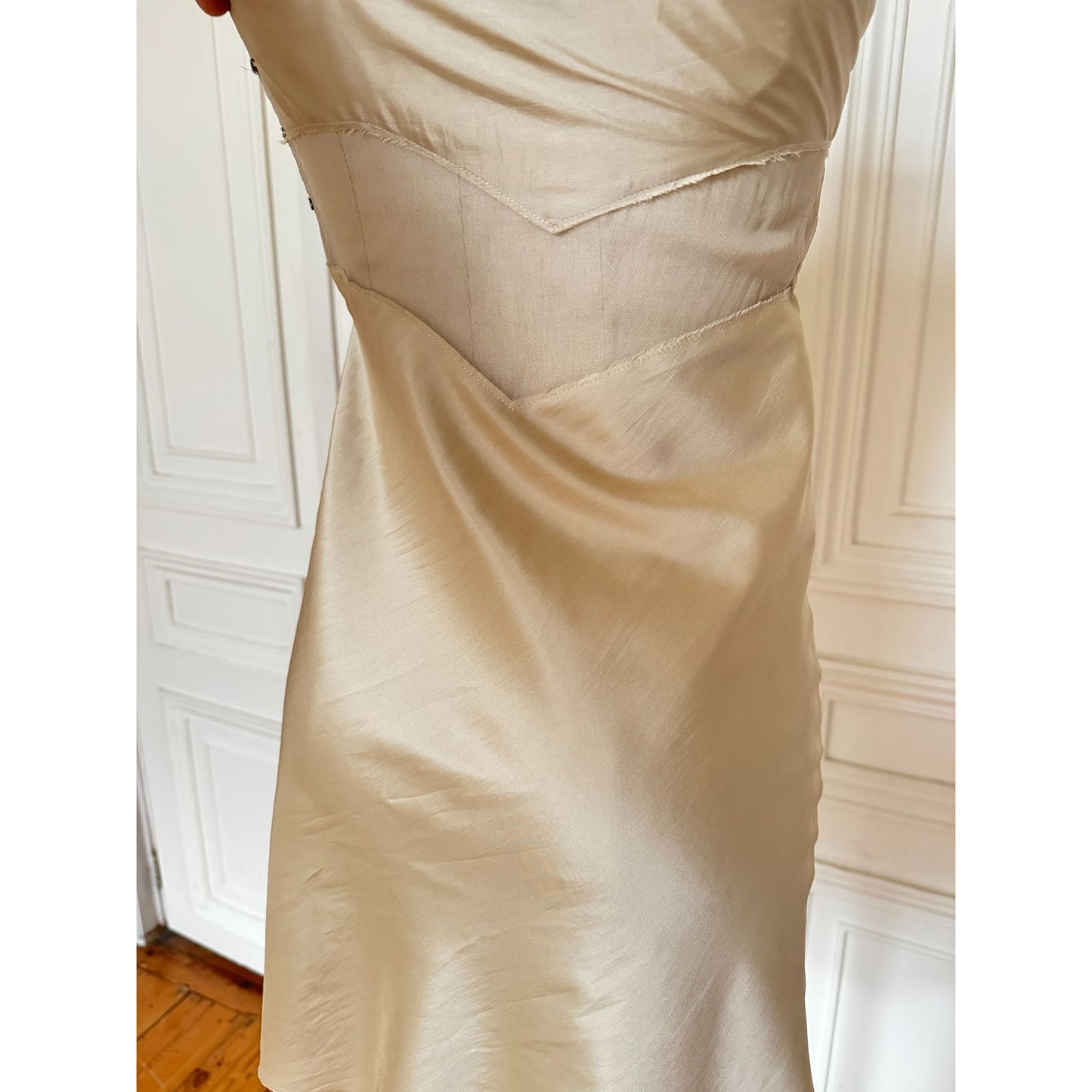 Miu Miu Spring Summer 2004 Beige Silk Mini Dress