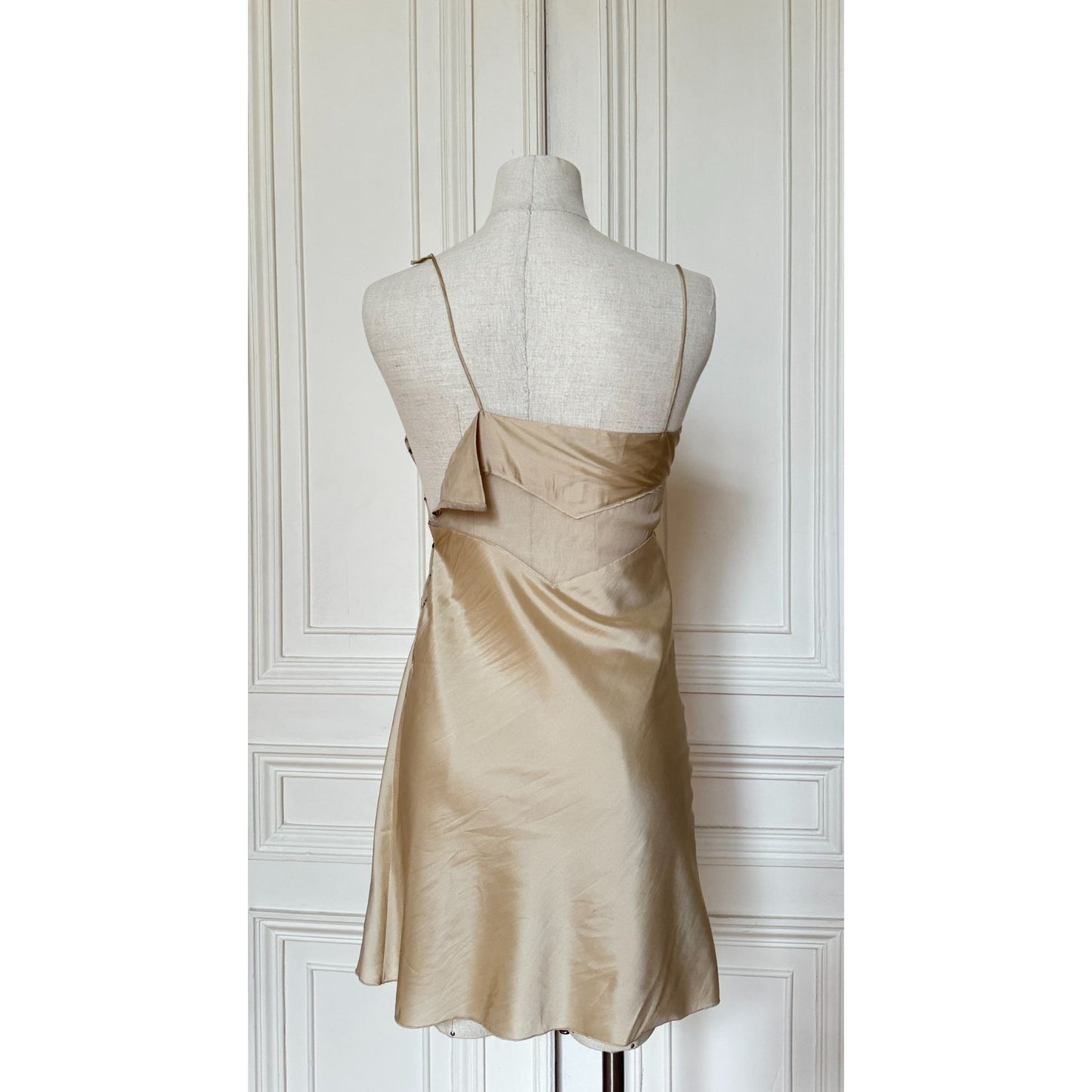 Miu Miu Spring Summer 2004 Beige Silk Mini Dress