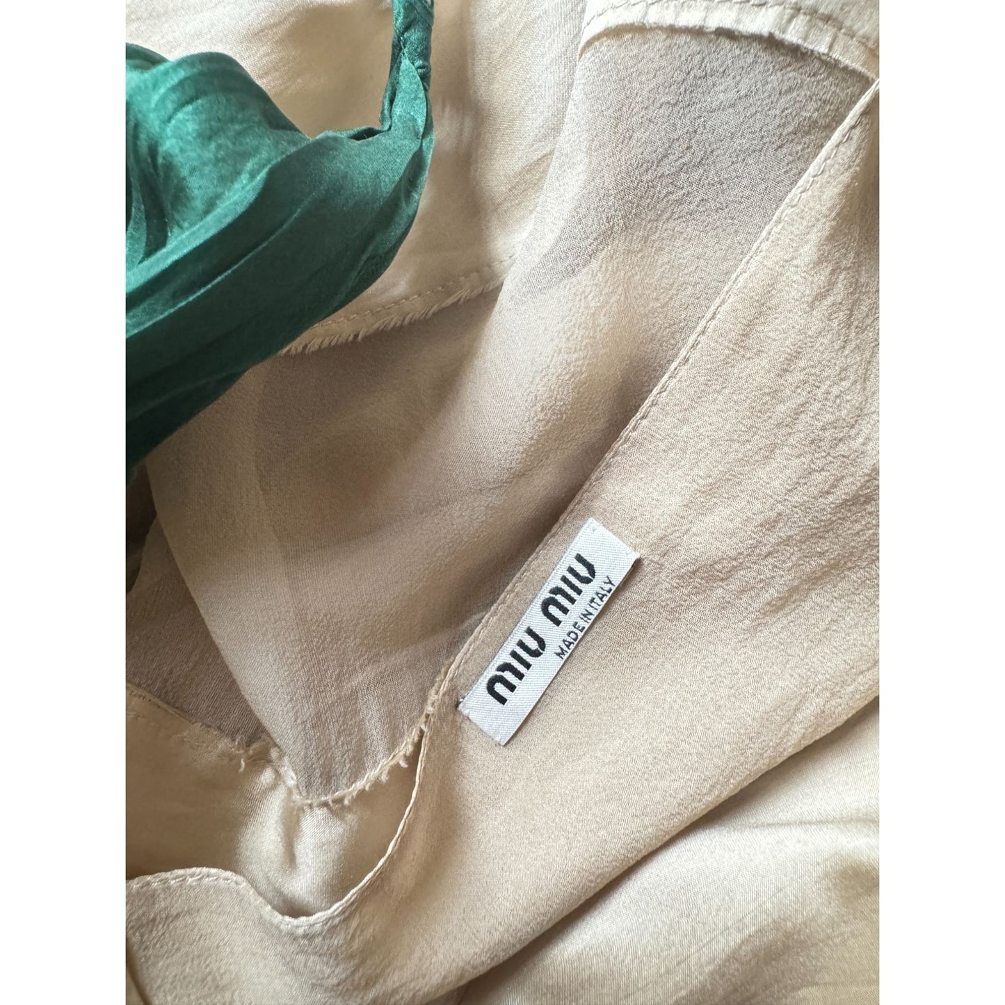 Miu Miu Spring Summer 2004 Beige Silk Mini Dress