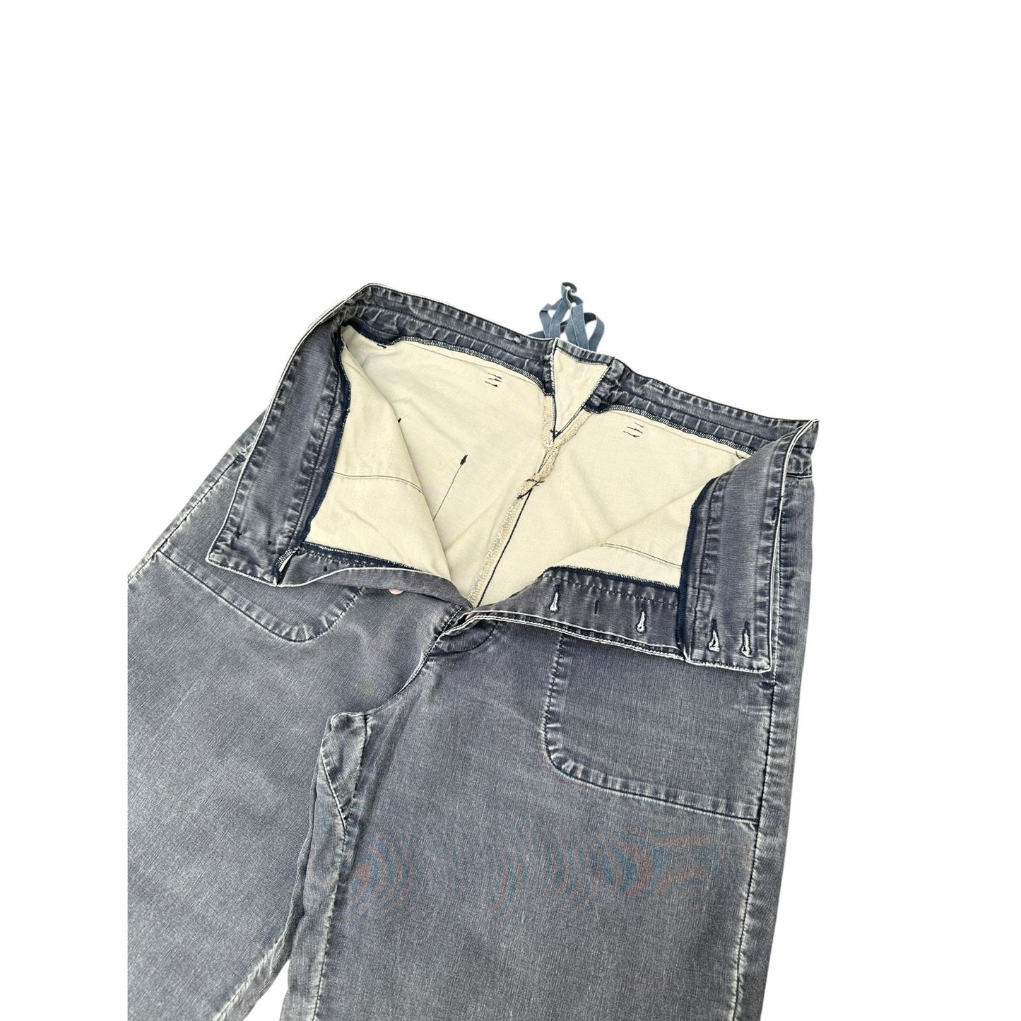 SS 2005 Raw Wide Grey Denim Jeans