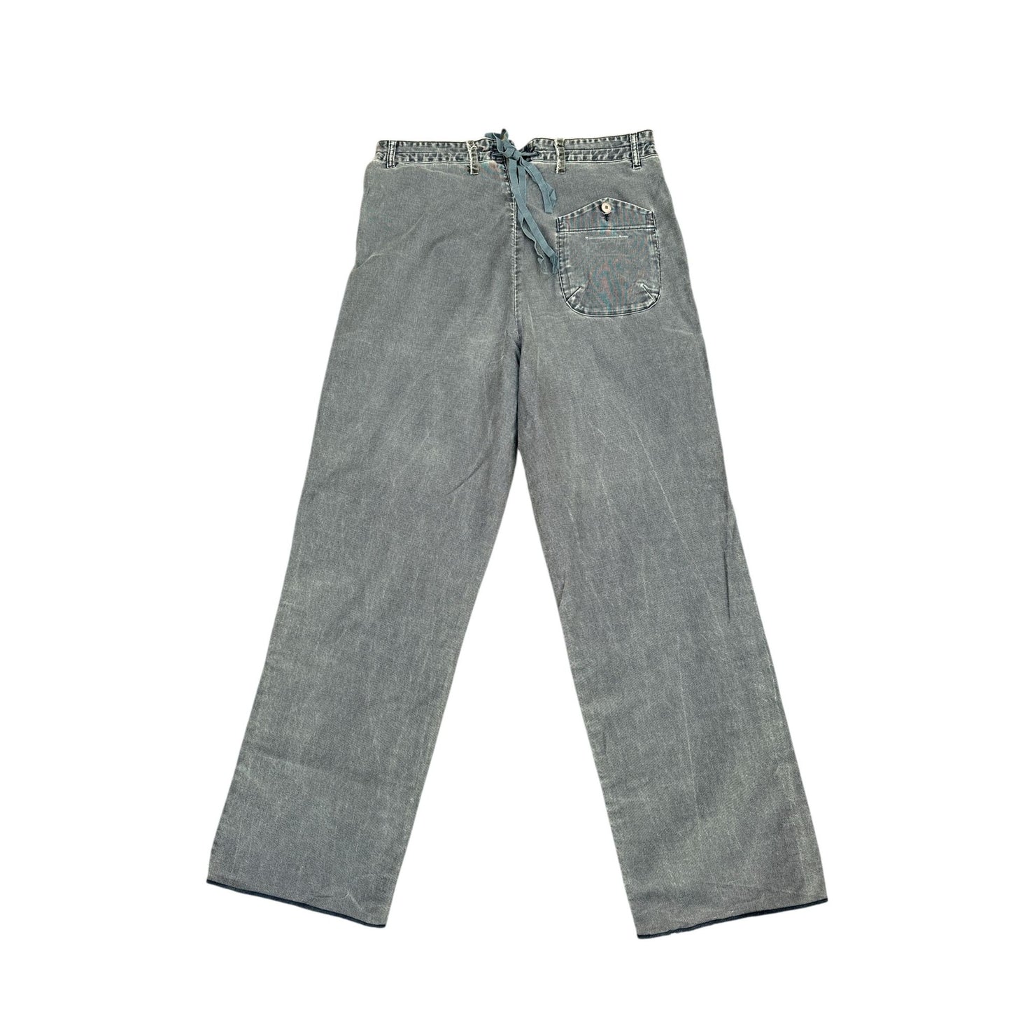 SS 2005 Raw Wide Grey Denim Jeans