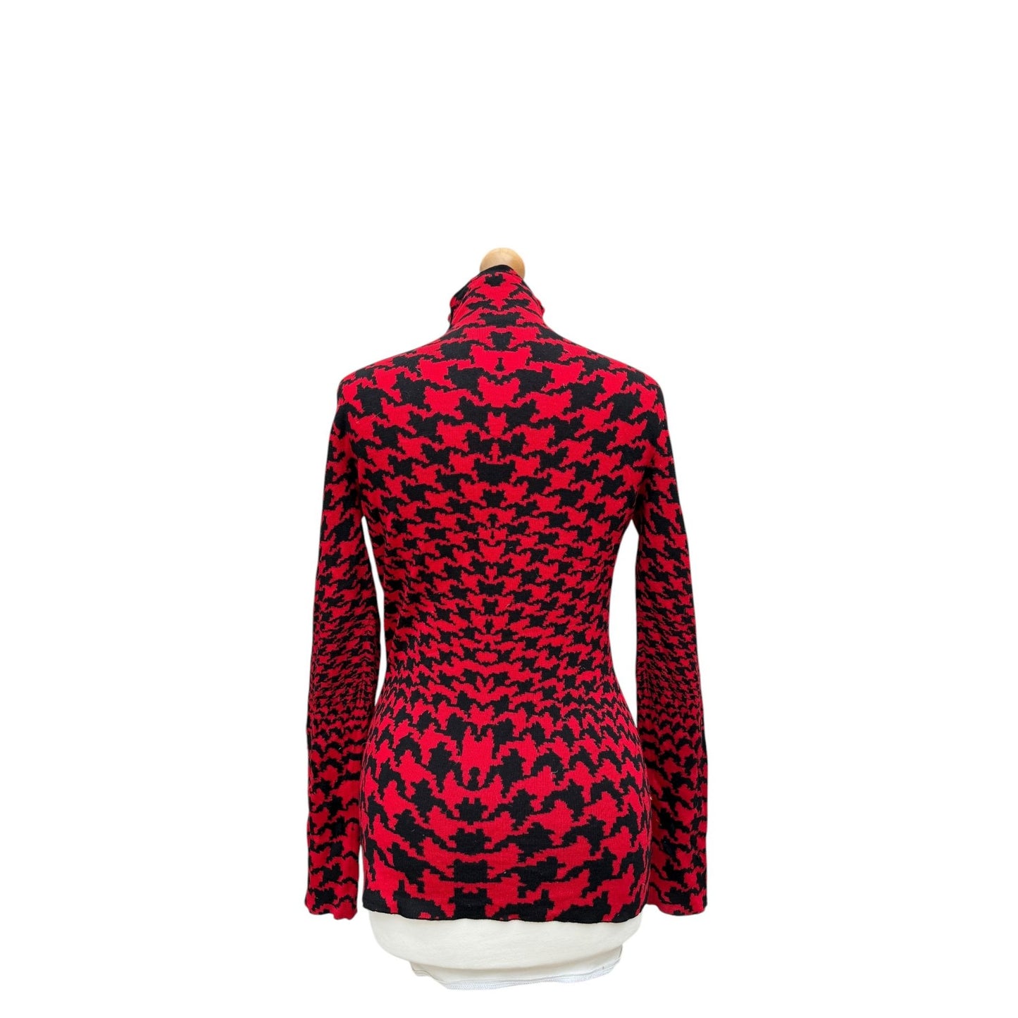 2009 Red &amp; Black Houndstooth Rollneck Sweater