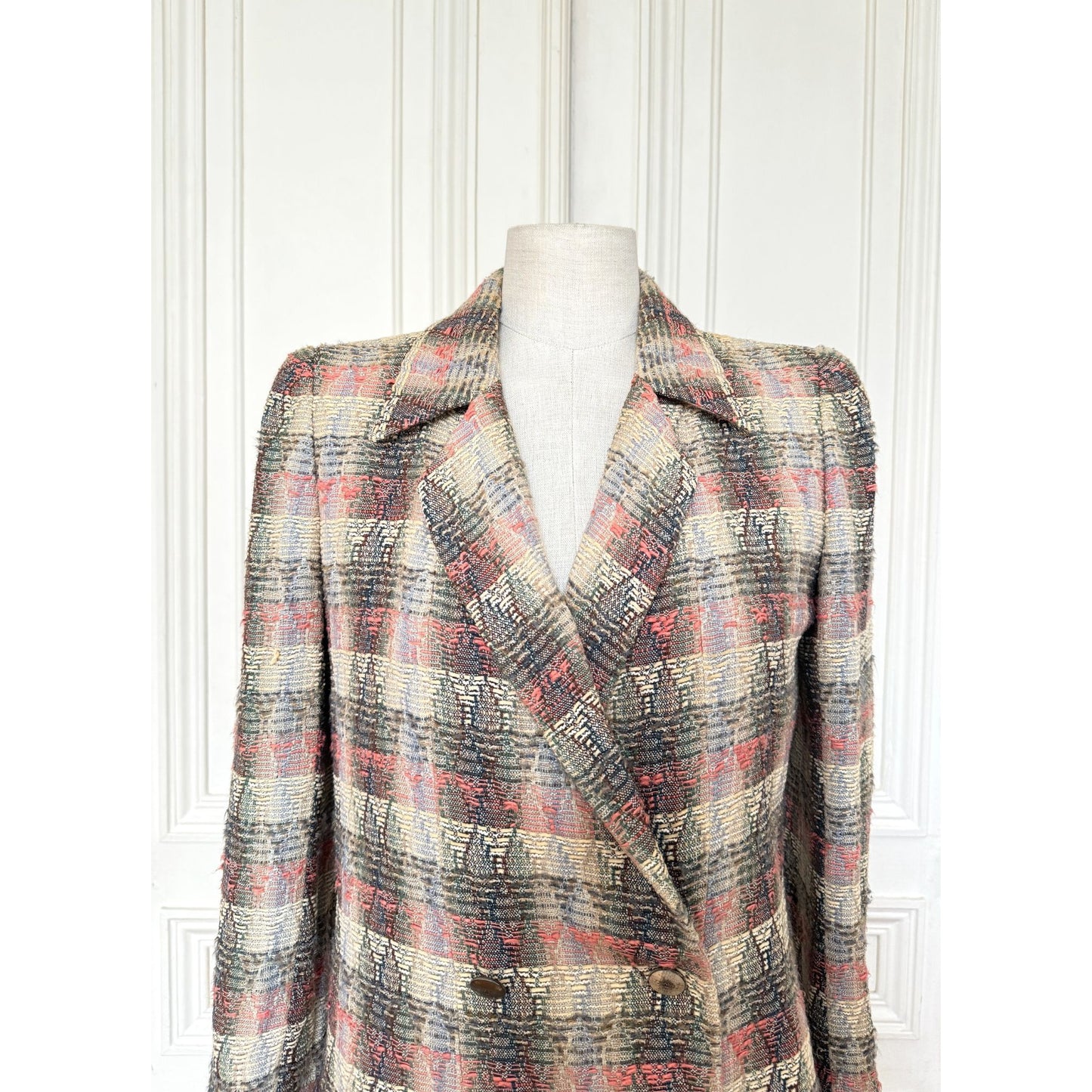 by Karl Lagerfeld Spring 1998 Beige Tweed Wool Blazer Jacket