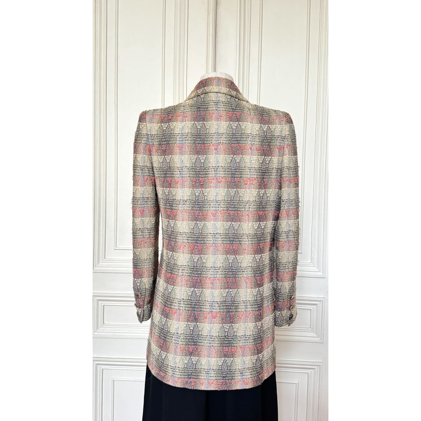 by Karl Lagerfeld Spring 1998 Beige Tweed Wool Blazer Jacket