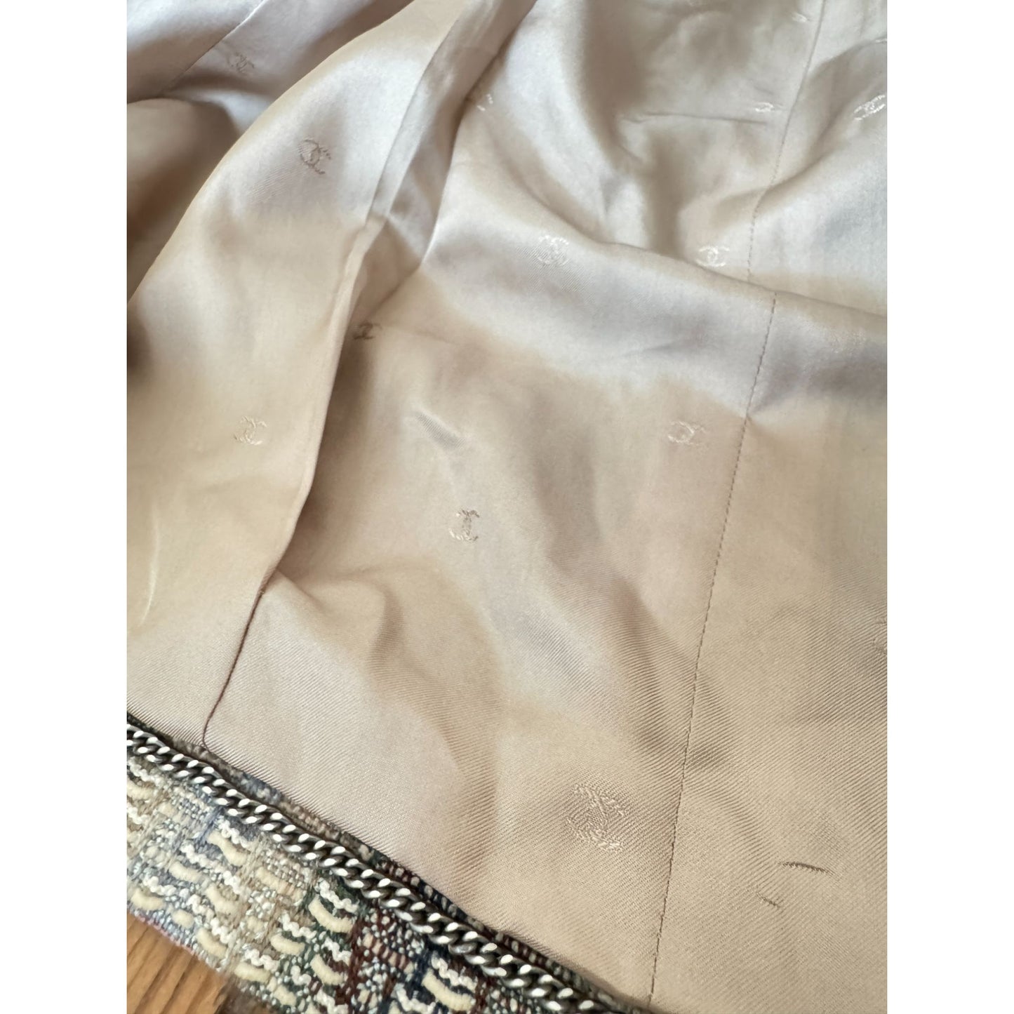 by Karl Lagerfeld Spring 1998 Beige Tweed Wool Blazer Jacket