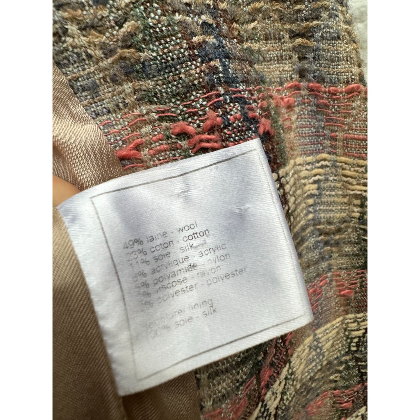 by Karl Lagerfeld Spring 1998 Beige Tweed Wool Blazer Jacket