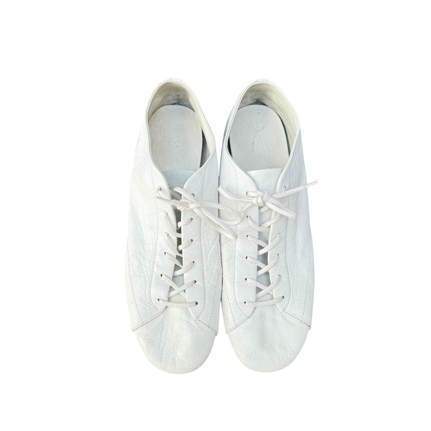 White Leather Lace-Up Shoes