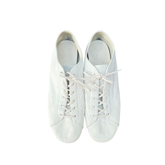 White Leather Lace-Up Shoes