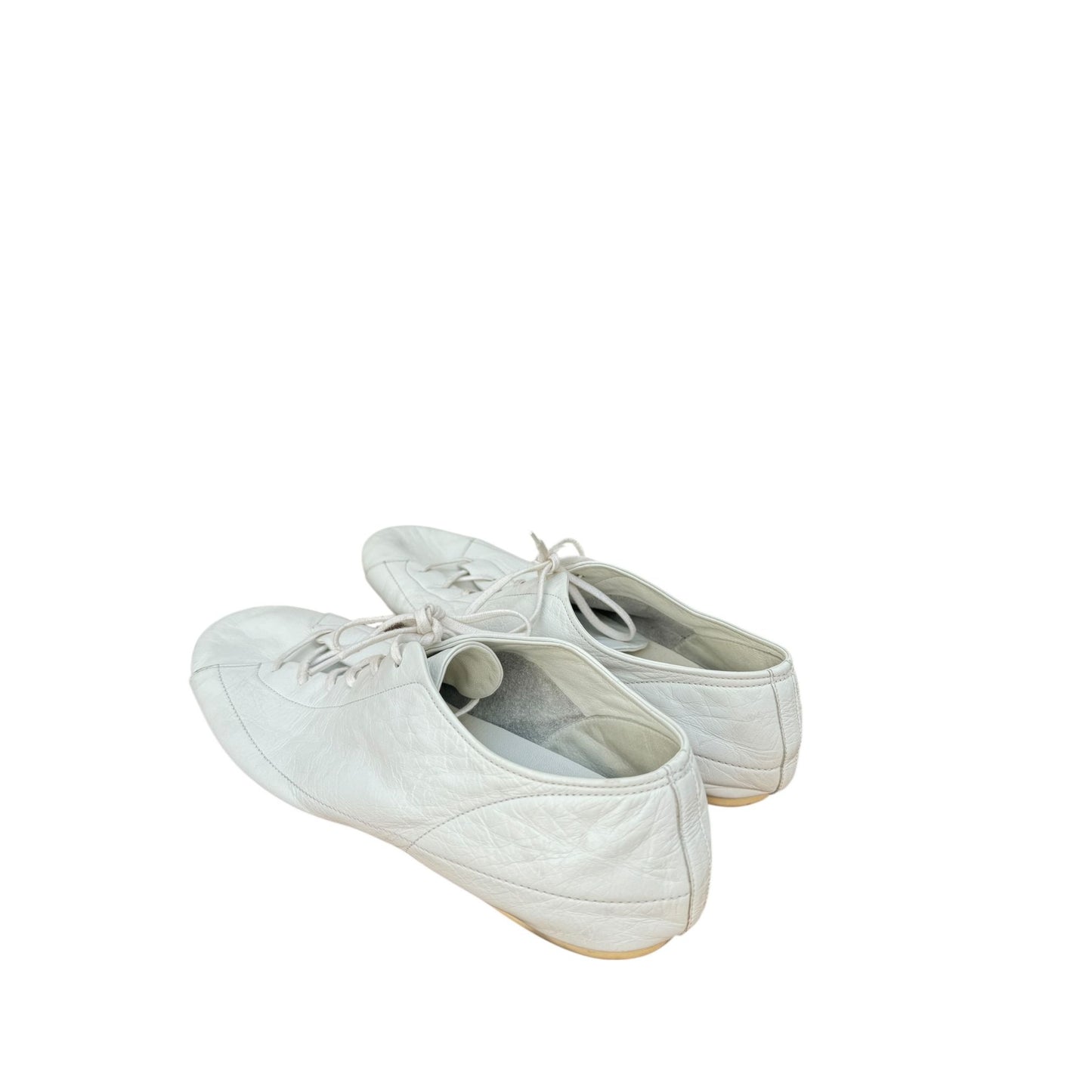 White Leather Lace-Up Shoes