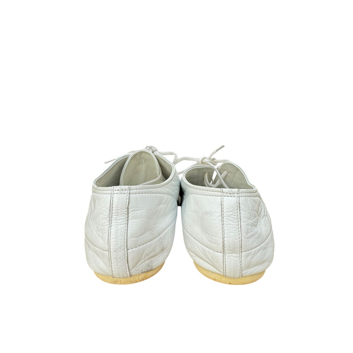 White Leather Lace-Up Shoes
