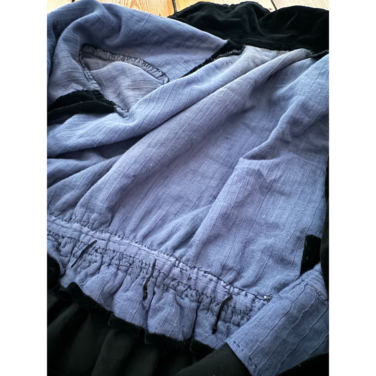 Victorian Black Silk Velvet Tea Gown Dress Late 19th Century circa 1880–1900