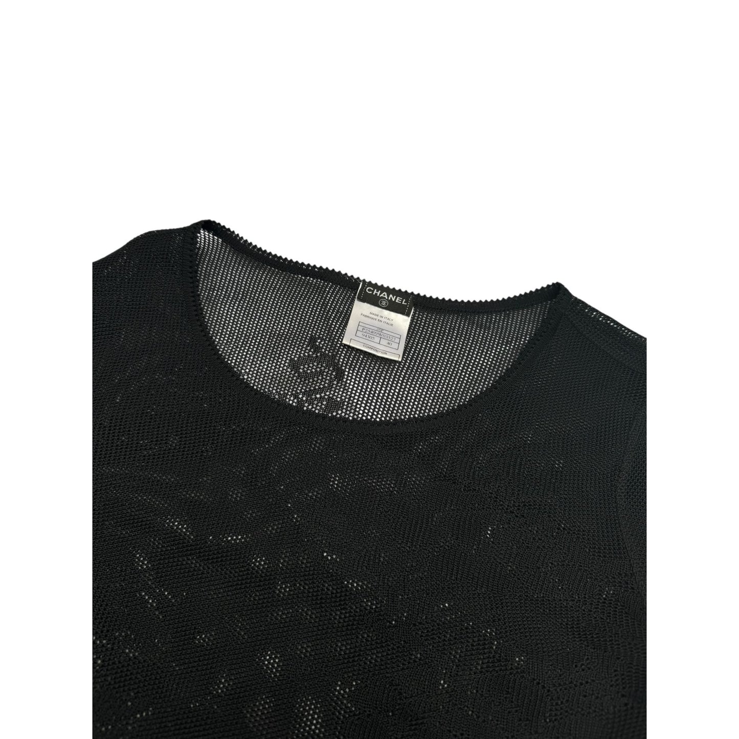 SS 2005 Black Floral Lace Balloon-Sleeve Top