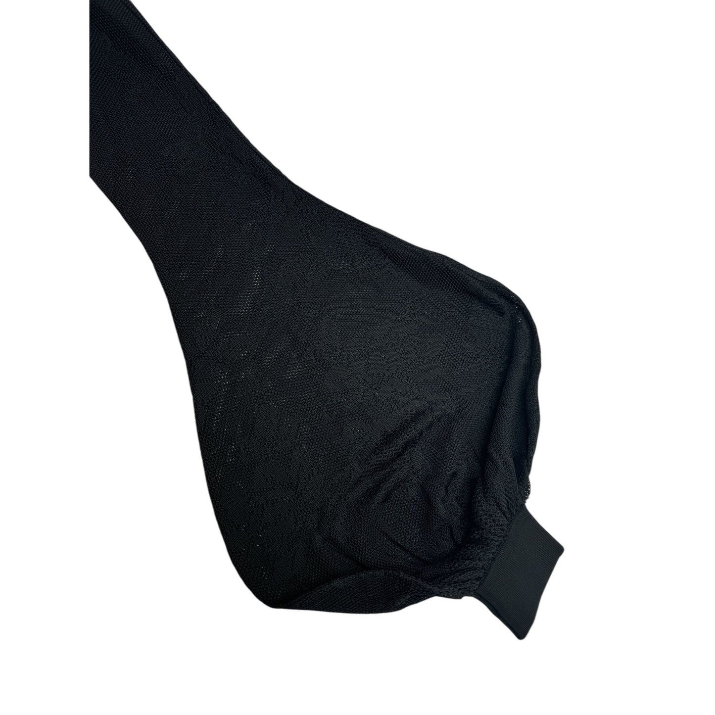 SS 2005 Black Floral Lace Balloon-Sleeve Top