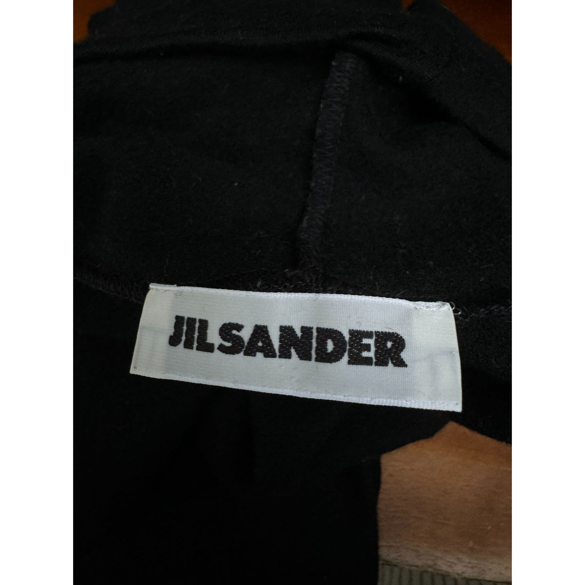 Black Wool Long Roll-Neck Top
