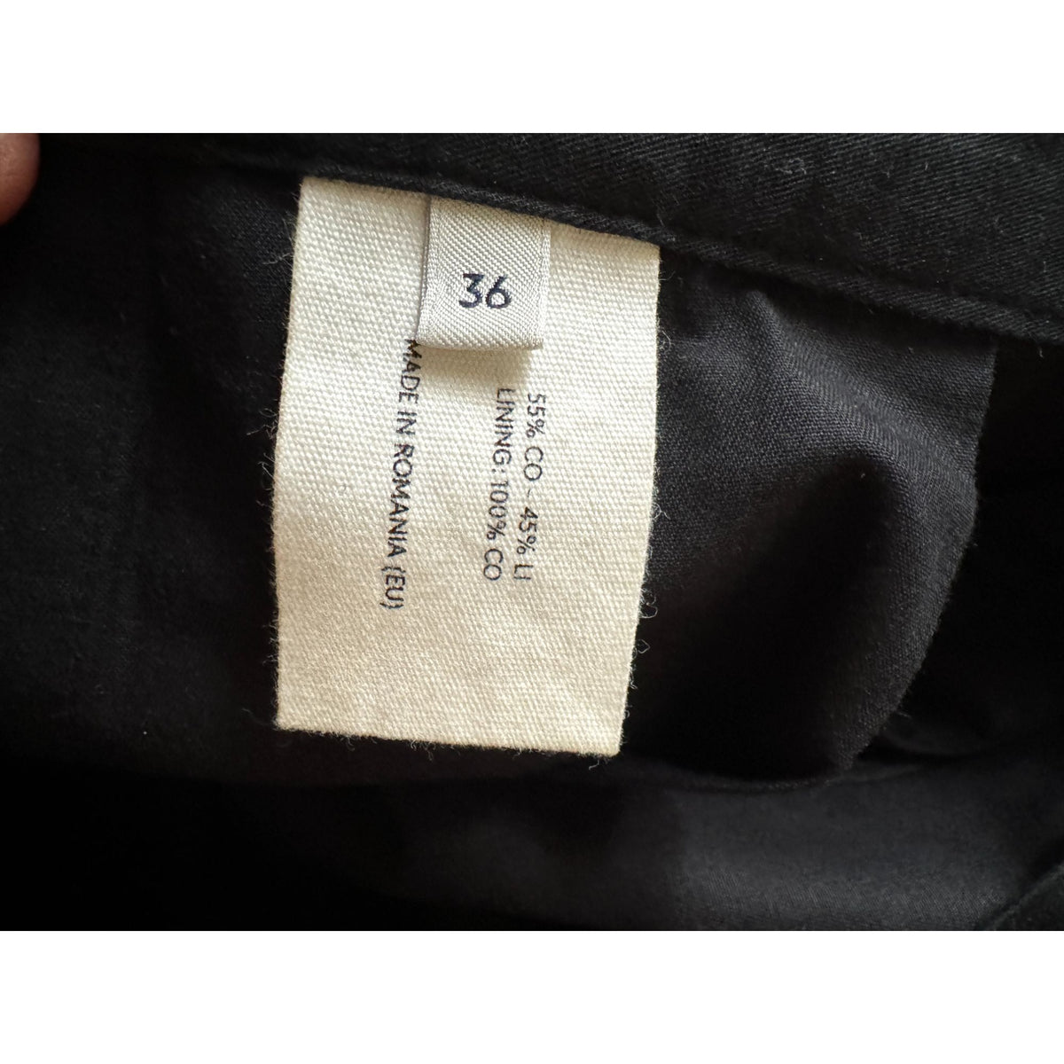 Navy Cotton-Linen Wide-Leg Trousers
