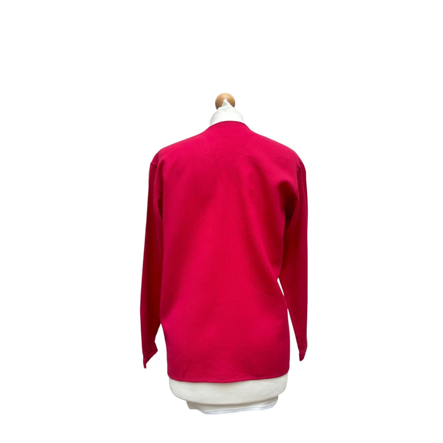 Vintage Pink Wool Cardigan with Gold Buttons
