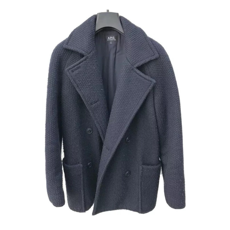 Navy Wool Peacoat / Double Breasted Jacket