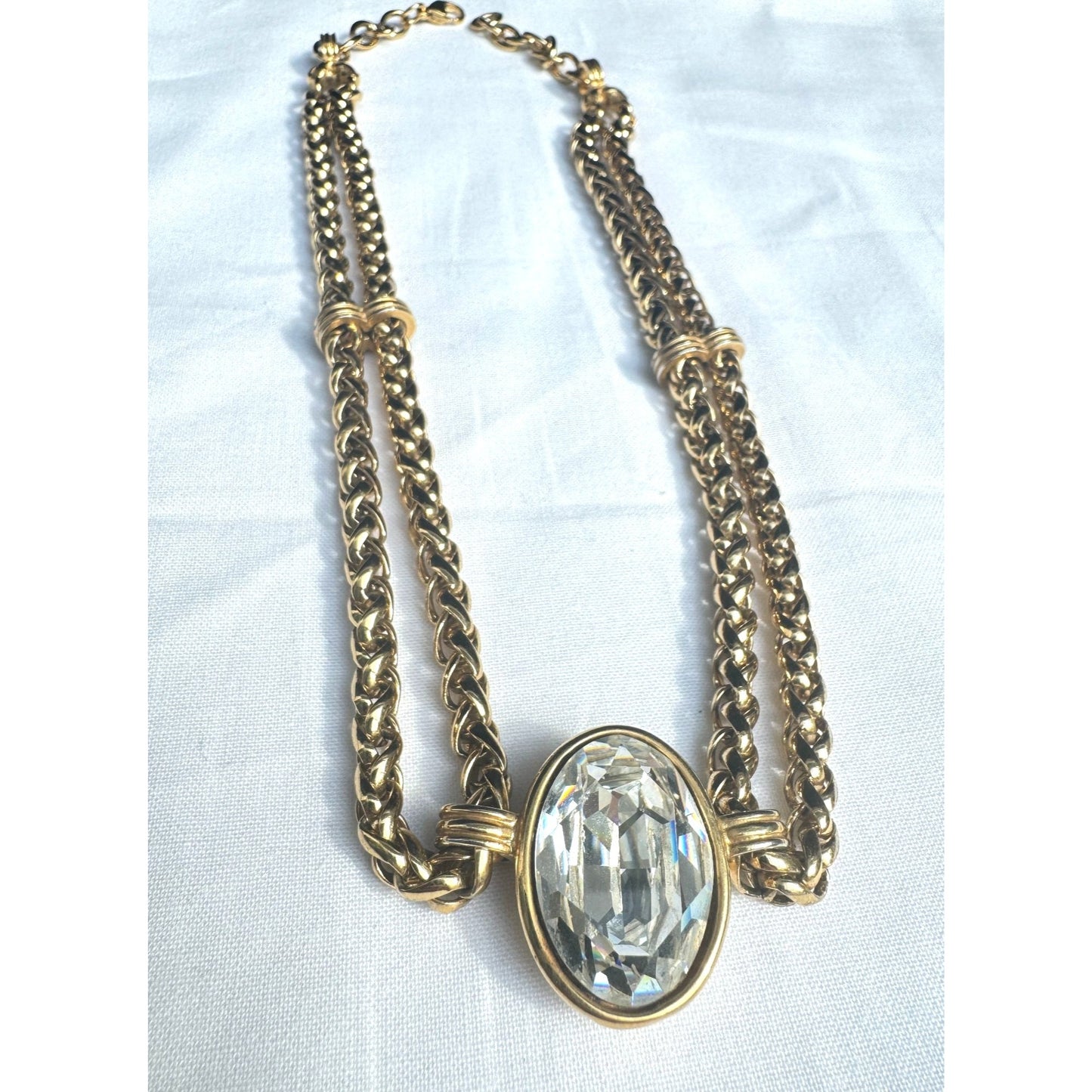 Gold-Tone Crystal Choker Necklace